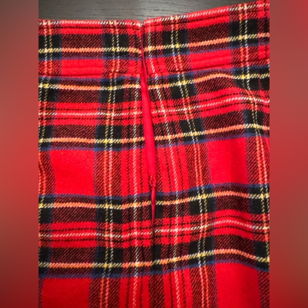 NWT J Crew A-Line Tartan Wool Blend Red Plaid Skirt 8 zipper broken - Picture 8 of 8